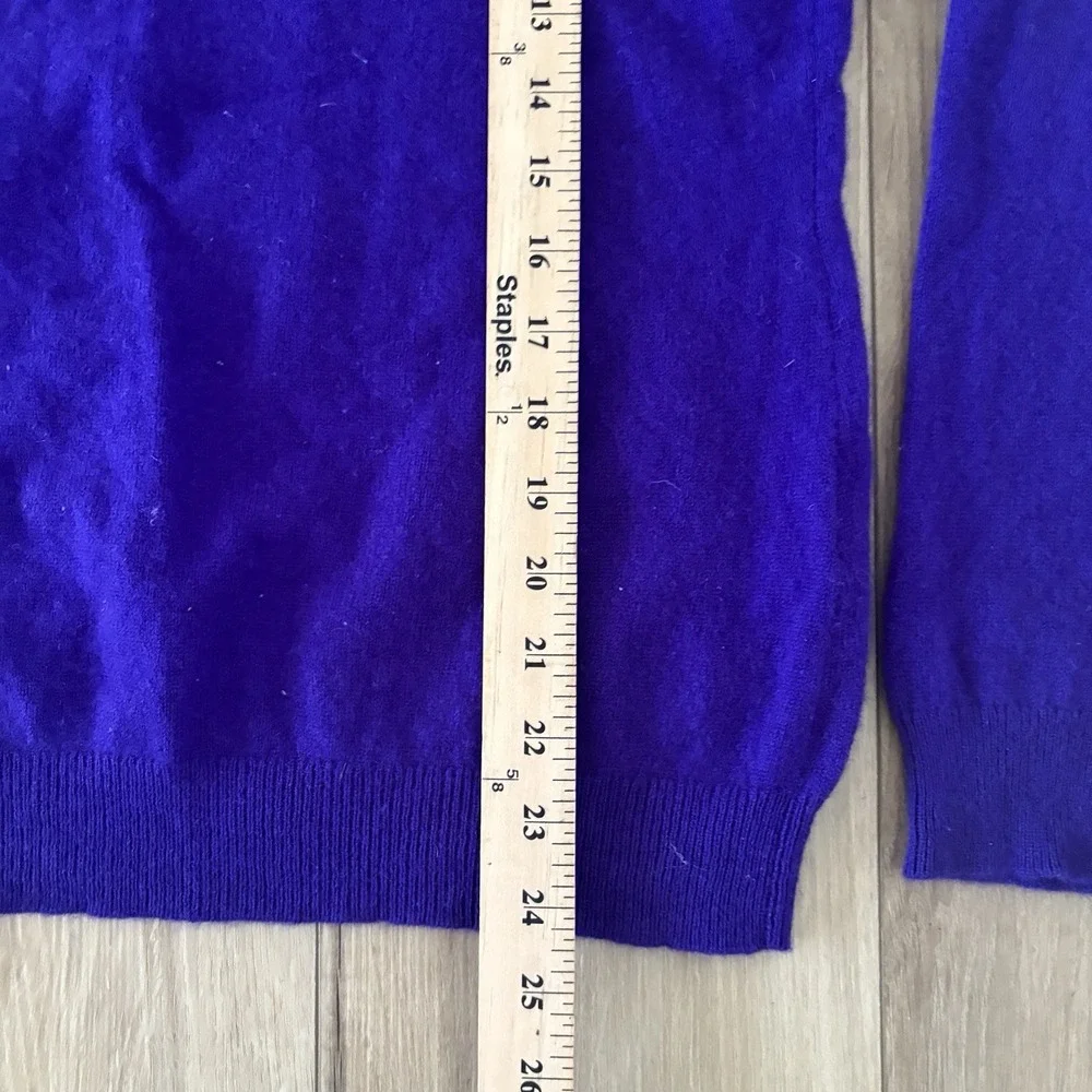Charter Club Luxury 100% Cashmere Purple Crew Neck Pullover Sweater Womens Large
